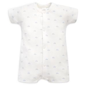 PINOKIO Letní overal celorozepínací Lovely Day BabyBlue AUTÍČKA