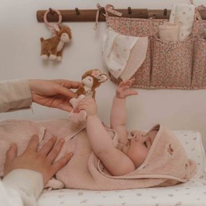 Little Dutch Froté osuška s kapucí organic Fairy Blossom (75x75cm)