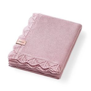 BabyOno Pletená dětská deka bambusová ozdobný lem RŮŽOVÁ