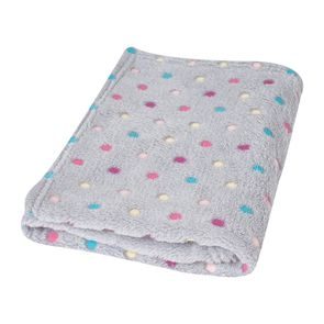 BabyMatex Dětská deka Milly (75x100) PUNTÍKY ŠEDÁ