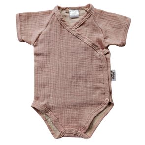 Makoma Mušelínové body zavinovací krátký rukáv RŮŽOVÝ MELÍR