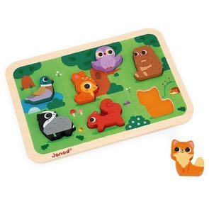 Janod Chunky vkládací puzzle ZVÍŘÁTKA V LESE