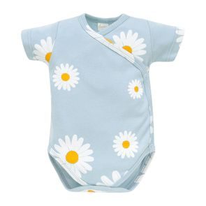 PINOKIO Body zavinovací krátký rukáv Daisy MODRÁ