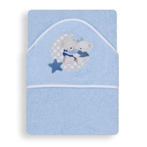 Interbaby Osuška froté Medvídci s měsíčkem MODRÁ