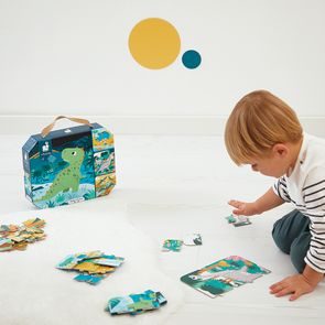 Janod Puzzle v kufříku 4v1 Dinosauři