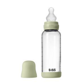 BIBS Skleněná kojenecká láhev antikoliková silikon 240ml SAGE