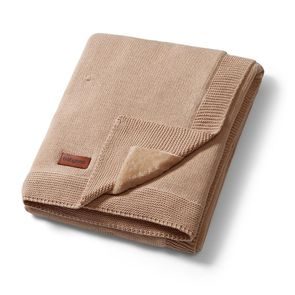 BabyOno Pletená dětská deka s plyšovou podšívkou HNĚDÁ