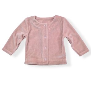 Mrofi Velurový kabátek PUDROVĚ RŮŽOVÝ