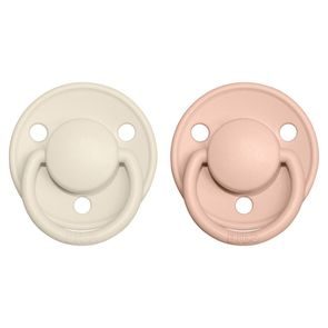 BIBS De Lux Dudlíky silikon kulaté OneSize 2ks Ivory/Blush