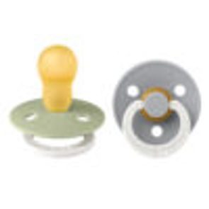 BIBS Colour Night Dudlíky kaučuk kulaté 18m+ 2ks Sage/Cloud