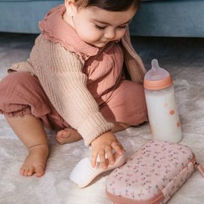 Suavinex Bear 1.láhev s oušky 150ml RŮŽOVÁ