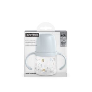 Suavinex Bear 1.láhev s oušky 150ml MODRÁ