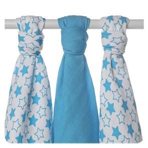 Kikko Bambusové pleny XKKO®BMB 70x70cm Little Stars CYAN MIX 3ks