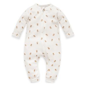 PINOKIO Overal bez ťapek na zip Lovely Day Beige MEDVÍDCI