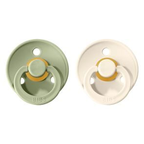 BIBS Colour Dudlíky kaučuk kulaté 0-6m 2ks Ivory/Sage