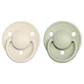 BIBS De Lux Dudlíky silikon kulaté OneSize 2ks Ivory/Sage