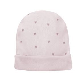 PINOKIO Kojenecká čepička Hello RŮŽOVÁ srdíčka