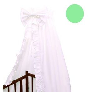 MimiNu Nebesa nad postýlku univerzální s ozdobným lemem ZELENÁ