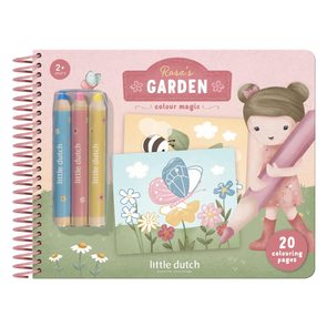 Little Dutch Omalovánky s pastelkami Rosa Zahrada