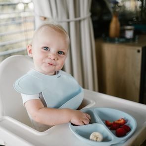 BIBS Bandana mušelínový slintáček BIO bavlna BABY BLUE