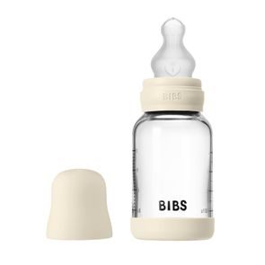 BIBS Skleněná kojenecká láhev antikoliková silikon 120ml IVORY