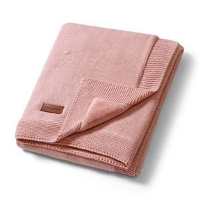 BabyOno Pletená dětská deka s plyšovou podšívkou RŮŽOVÁ