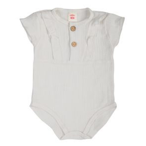 Makoma Mušelínové body s volánky krátký rukáv Bamboo BÍLÁ