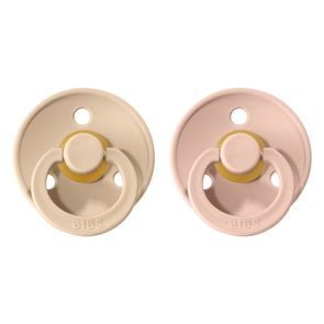 BIBS Colour Dudlíky kaučuk kulaté 0-6m 2ks Vanilla/Blush