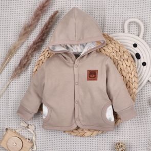 NINI Mikina s podšívkou Méďa Pilot SVĚTLE HNĚDÁ