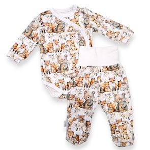 Le Bebe Souprava body + polodupačky Boho Lesní Zvířátka