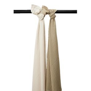 Meyco Mušelínové zavinovací pleny / osušky 2ks (120x120cm) Soft sand/Taupe