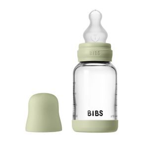 BIBS Skleněná kojenecká láhev antikoliková silikon 120ml SAGE