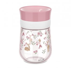 Mushie Silikonový hrneček s brčkem NATURAL