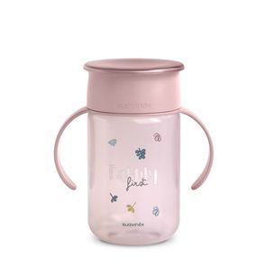 Mushie Silikonový hrneček s brčkem NATURAL