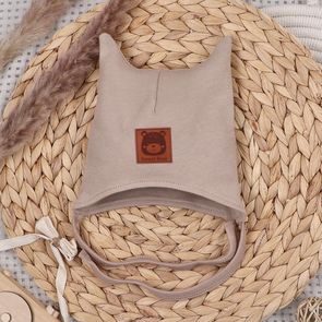 NINI Čepička zavazovací Méďa Pilot SVĚTLE HNĚDÁ