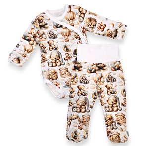 Le Bebe Souprava body + polodupačky Roztomilí méďové