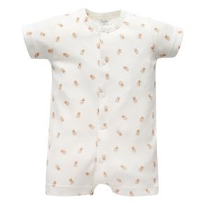 PINOKIO Letní overal celorozepínací Lovely Day Beige MEDVÍDCI