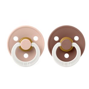 BIBS Colour Night Dudlíky kaučuk kulaté 0-6m 2ks Blush/Woodchuck