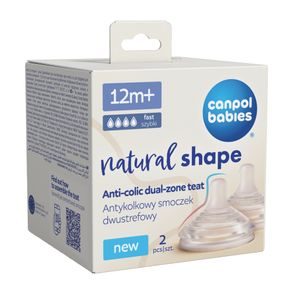 Canpol babies Savička silikonová k lahvi S-Shape 9m+ 2ks rychlá
