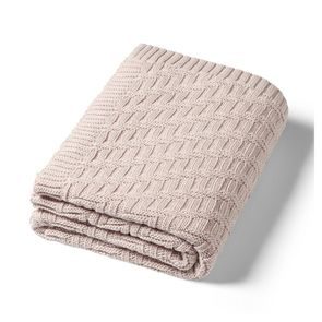 BabyOno Bavlněná pletená dětská deka BÉŽOVÁ