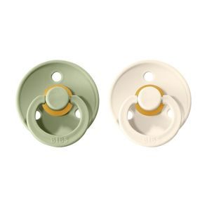 BIBS Colour Dudlíky kaučuk kulaté 18m+ 2ks Ivory/Sage
