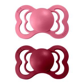 BIBS Supreme Dudlíky silikon symetrické 0-6m 2ks Coral/Ruby