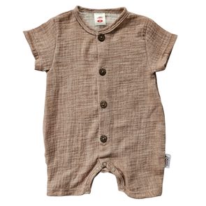 Makoma Mušelínový letní overal HNĚDÝ MELÍR