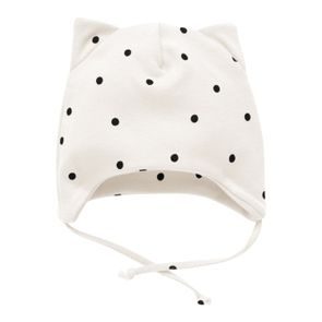 PINOKIO Čepička zavazovací Tres Bien puntíky KRÉMOVÁ