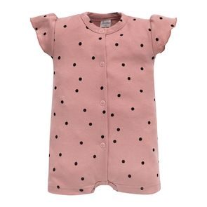 PINOKIO Letní overal celorozepínací Tres Bien puntíky STARORŮŽOVÁ