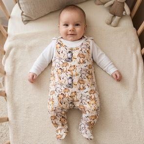 Le Bebe Dupačky Safari zvířátka Krémová