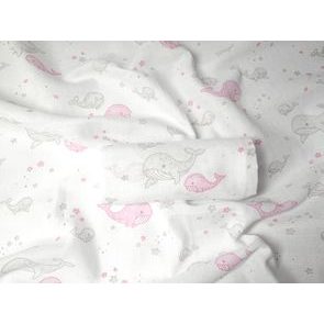 PREM Tetra osuška s potiskem 90x100cm Velryba Růžová NEW