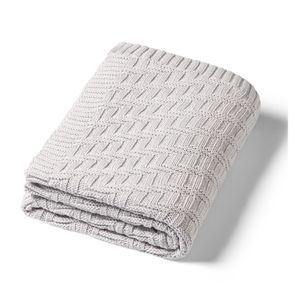 BabyOno Pletená dětská deka bavlněná ŠEDÁ