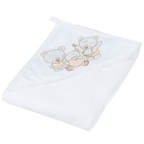 Tega baby Dětská froté osuška s kapucí 100x100cm MEDVÍDEK - BÍLÁ