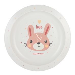 BabyOno Silikonový dělený talíř s přísavkami RŮŽOVÁ